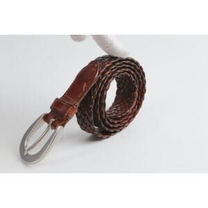 Vintage Coach 8518 Brown Braided Leather Skinny Waist Belt Size M Classic